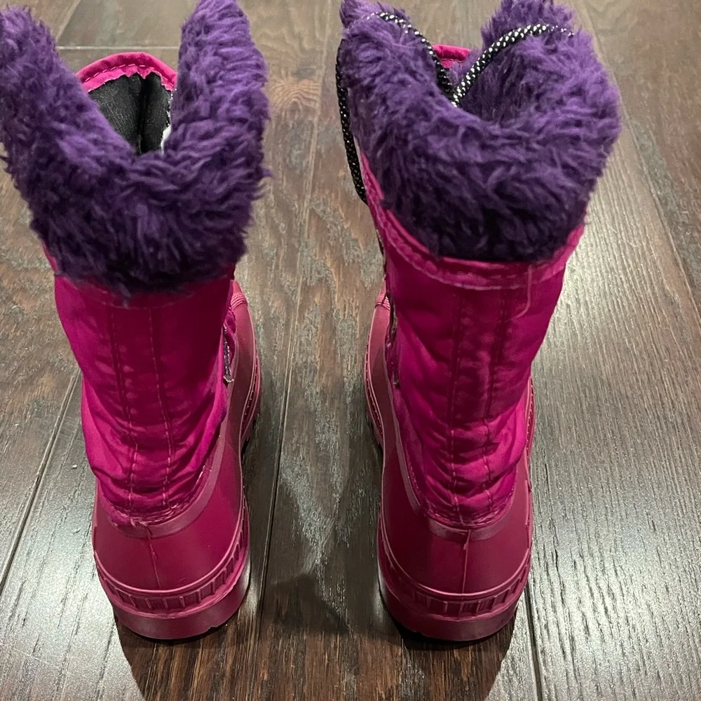 Sorel Girls Flurry Pink Winter Boots Size 4 Insulated Snow Shoes